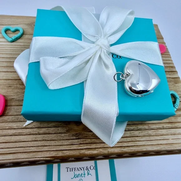 Tiffany & Co Silver Heart Locket Pendant Charm - Picture 4 of 4